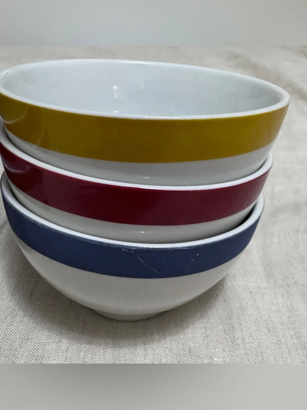 Set of 10 Multicolored Crate and Barrel 4” Bowls